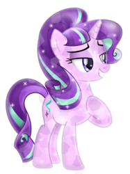 Size: 3000x4002 | Tagged: safe, artist:theshadowstone, starlight glimmer, crystal pony, pony, g4, alternate hairstyle, crystallized, female, simple background, smiling, solo, transparent background