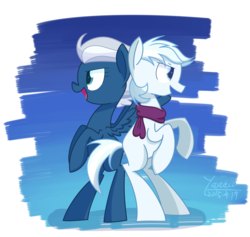 Size: 4200x3980 | Tagged: safe, artist:yaco, double diamond, night glider, earth pony, pegasus, pony, g4, female, male, mare, ship:nightdiamond, shipping, stallion, straight