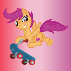 Size: 800x800 | Tagged: safe, artist:paintbrushponyartist, scootaloo, g4, butt, cutie mark, female, plot, scooter, solo, the cmc's cutie marks