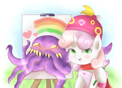 Size: 1450x1050 | Tagged: safe, artist:pika-chany, sweetie belle, g4, final fantasy vi, painting, relm arrowny, ultros