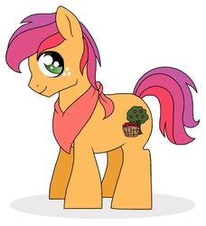 Size: 597x654 | Tagged: safe, artist:unoriginai, oc, oc only, oc:buckaroo, colt, cute, magical lesbian spawn, male, neckerchief, offspring, parent:apple bloom, parent:scootaloo, parents:scootabloom