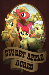 Size: 1000x1533 | Tagged: safe, artist:drawponies, apple bloom, applejack, big macintosh, granny smith, earth pony, pony, g4, male, stallion, sweet apple acres