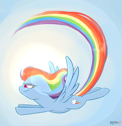 Size: 2600x2700 | Tagged: safe, artist:kodabomb, rainbow dash, g4, female, flying, high res, solo