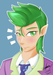 Size: 724x1023 | Tagged: safe, artist:noisyvox, spike, human, g4, handsome, humanized, male, older, portrait, solo