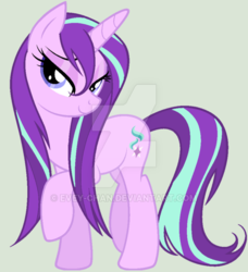 Size: 600x658 | Tagged: safe, artist:evey-chan, starlight glimmer, g4, female, solo, watermark, wet mane