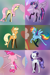 Size: 1500x2250 | Tagged: safe, artist:craftykraken, applejack, fluttershy, pinkie pie, rainbow dash, rarity, twilight sparkle, alicorn, pony, g4, cutie mark, female, mane six, mare, twilight sparkle (alicorn)