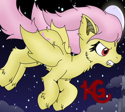 Size: 1000x900 | Tagged: safe, artist:royaltwilight, fluttershy, bat pony, pony, g4, female, flutterbat, night, solo