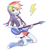 Size: 1900x2050 | Tagged: safe, artist:ryuu, rainbow dash, equestria girls, g4, clothes, female, guitar, simple background, skirt, solo, white background