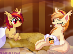 Size: 1280x941 | Tagged: safe, oc, oc only, bat pony, pony, sauna