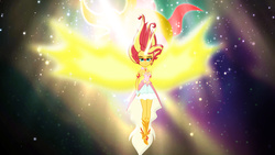 Size: 1920x1080 | Tagged: safe, artist:mr-kennedy92, sunset shimmer, equestria girls, g4, my little pony equestria girls: friendship games, daydream shimmer, female, nebula, solo, space, stars, wallpaper