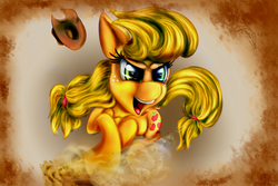 Size: 2250x1500 | Tagged: safe, artist:ferasor, applejack, g4, female, running, solo