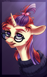 Size: 1145x1881 | Tagged: safe, artist:weird--fish, moondancer, g4, female, glasses, solo