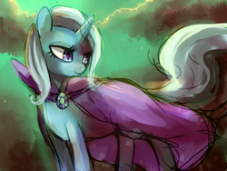 Size: 1280x960 | Tagged: safe, artist:cherivinca, trixie, pony, unicorn, g4, female, mare, solo, trixie's cape