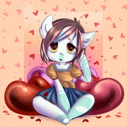 Size: 2045x2048 | Tagged: safe, artist:yukomaussi, oc, oc only, semi-anthro, arm hooves, clothes, heart, high res, solo