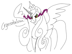 Size: 566x425 | Tagged: safe, artist:sessomesmaru, king sombra, princess cadance, g4, doodle or die, female, possessed, solo