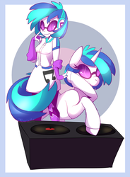 Size: 600x816 | Tagged: dead source, safe, artist:juvialle, dj pon-3, vinyl scratch, human, equestria girls, g4, human ponidox, pointed breasts, square crossover, turntable