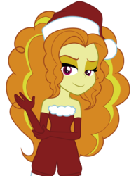 Size: 3500x4500 | Tagged: safe, artist:backgrounduser, adagio dazzle, equestria girls, g4, clothes, female, hat, santa costume, santa hat, simple background, solo, transparent background, vector