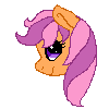 Size: 100x100 | Tagged: safe, artist:graffiti, oc, oc only, oc:tutti frutti, pixel art, side view, smiling, solo