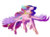 Size: 1024x759 | Tagged: safe, artist:crazyaniknowit, artist:darkblitzart, princess cadance, g4, collaboration, female, magic, raised hoof, solo, spread wings