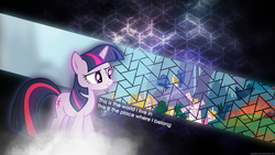 Size: 3840x2160 | Tagged: safe, artist:fenixthefox93, artist:fillynix-artz, twilight sparkle, g4, high res, ponyville, quote, vector, wallpaper