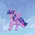 Size: 1000x1000 | Tagged: safe, artist:laydeekaze, twilight sparkle, alicorn, pony, g4, female, mare, snow, snowfall, solo, twilight sparkle (alicorn)