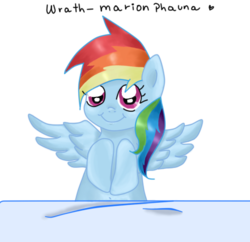 Size: 472x457 | Tagged: safe, artist:wrath-marionphauna, rainbow dash, g4, bed, female, happy, simple background, solo, transparent background, waking up