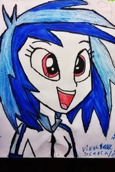 Size: 1182x1773 | Tagged: safe, artist:ryukokiryuin, dj pon-3, vinyl scratch, equestria girls, g4, female, solo