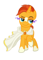 Size: 1440x2016 | Tagged: safe, artist:thecheeseburger, sunburst, g4, blaze (coat marking), cape, clothes, coat markings, corrupted, dark magic, evil sunburst, facial markings, magic, male, possessed, raised eyebrow, raised hoof, simple background, socks (coat markings), solo, sombra eyes, transparent background, vector