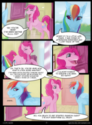 Size: 600x810 | Tagged: safe, artist:spectra-sky, pinkie pie, rainbow dash, comic:cupcakes, fanfic:cupcakes, g4, comic, dialogue, grimdark source