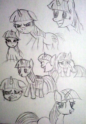 Size: 425x608 | Tagged: safe, artist:jklrxdk, twilight sparkle, pony, g4, female, monochrome, sketch dump, traditional art