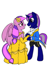 Size: 2551x3508 | Tagged: safe, artist:edcom02, artist:jmkplover, oc, oc only, oc:apath, oc:moonlight blossom, apassom, beauty and the beast, belle, clothes, disney, dress, high res, simple background, transparent background