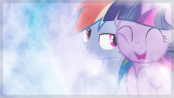 Size: 1920x1080 | Tagged: safe, artist:vexx3, rainbow dash, twilight sparkle, g4, female, lesbian, ship:twidash, shipping, wallpaper