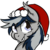 Size: 2500x2500 | Tagged: safe, artist:themodpony, oc, oc only, oc:daturea eventide, bat pony, pony, :t, christmas, cute, cute little fangs, fangs, hat, high res, looking at you, portrait, santa hat, simple background, smiling, solo, transparent background