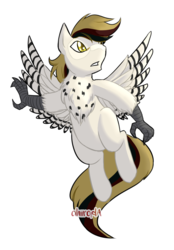 Size: 988x1420 | Tagged: safe, artist:cihiiro, oc, oc only, oc:silent flight, hippogriff, flying, mask, simple background, solo, transparent background