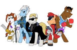 Size: 3508x2263 | Tagged: safe, artist:edcom02, artist:jmkplover, albert wesker, balrog (street fighter), capcom, crossover, devil may cry, devil may cry 3, high res, m. bison, ponified, resident evil, simple background, spiders and magic: capcom invasion, street fighter, transparent background, vega, vergil (devil may cry), yamato (devil may cry)
