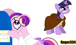 Size: 1922x1129 | Tagged: safe, artist:roger334, princess cadance, twilight sparkle, g4, clothes, cosplay, costume, group, jedi knight, mailbox, parody, princess leia, sad, simple background, star wars, star wars: the force awakens, transparent background