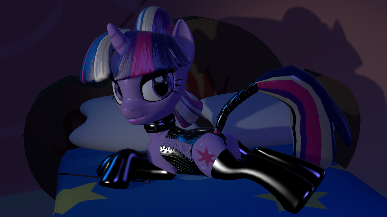pony, unicorn, 3d, alternate hairstyle, bedroom eyes, clothes, collar, cors...