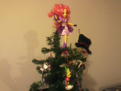 Size: 500x375 | Tagged: safe, adagio dazzle, equestria girls, g4, my little pony equestria girls: rainbow rocks, christmas tree, doll, female, irl, photo, toy, tree