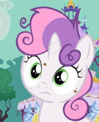 Size: 289x358 | Tagged: safe, screencap, scootaloo, sweetie belle, g4, hearts and hooves day (episode), animated, female, hearts and hooves day, shocked
