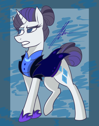 Size: 784x1000 | Tagged: safe, artist:winter1987, rarity, g4, the cutie re-mark, alternate hairstyle, alternate timeline, female, night maid rarity, nightmare takeover timeline, solo