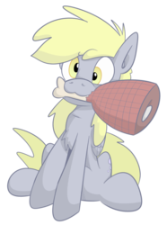 Size: 798x1073 | Tagged: dead source, safe, artist:jittery-the-dragon, derpy hooves, pegasus, pony, g4, cute, derpabetes, female, food, ham, mare, meat, mouth hold, ponies eating meat, simple background, solo, transparent background