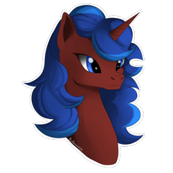 Size: 2000x2000 | Tagged: safe, artist:dreamyartcosplay, oc, oc only, oc:emberfrost, pony, unicorn, bust, female, high res, mare, simple background, transparent background