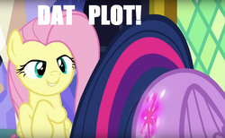 Size: 1276x788 | Tagged: safe, edit, edited screencap, screencap, fluttershy, twilight sparkle, alicorn, pony, g4, the hooffields and mccolts, caption, dat ass, eyes on the prize, female, flank, image macro, implied lesbian, implied shipping, implied twishy, look at my butt, looking at butt, mare, meme, stare, twilight sparkle (alicorn)