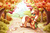 Size: 800x533 | Tagged: safe, artist:shinepawpony, applejack, g4, apple, autumn, clothes, female, food, leaves, raised hoof, saddle bag, scarf, solo, tree