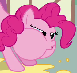 Size: 291x275 | Tagged: safe, screencap, pinkie pie, a friend in deed, g4, batter, cake batter, cropped, female, great moments in animation, puffy cheeks, solo