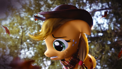 Size: 1920x1080 | Tagged: safe, artist:shastro, applejack, g4, 3d, blender, crying, female, photoshop, solo