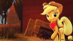 Size: 1920x1080 | Tagged: safe, artist:shaboodleguitar, applejack, g4, 3d, female, neckerchief, solo, source filmmaker