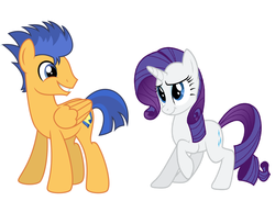 Size: 841x614 | Tagged: safe, artist:mrassi1000, flash sentry, rarity, pegasus, pony, unicorn, g4, female, horn, male, mare, raised hoof, sentrity, shipping, simple background, stallion, white background