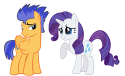 Size: 1024x622 | Tagged: safe, artist:mrassi1000, flash sentry, rarity, pegasus, pony, unicorn, g4, female, flashface, horn, male, mare, sentrity, shipping, simple background, stallion, straight, white background