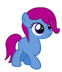 Size: 530x614 | Tagged: safe, artist:rarisweti, oc, oc only, earth pony, pony, blank flank, female, filly, magical lesbian spawn, offspring, parent:fuchsia blush, parent:trixie, simple background, solo